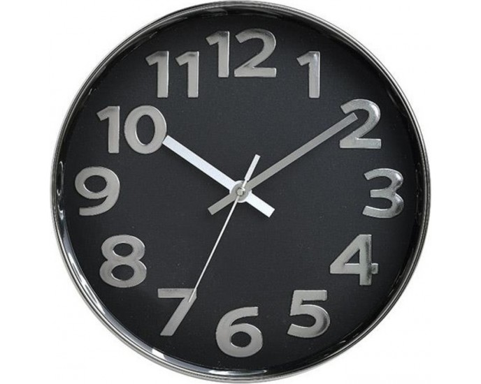 Ρολόι Τοίχου Μαύρο Πλαστικό 25cm 6-20-284-0003 Inart ΔΙΑΚΟΣΜΗΣΗ