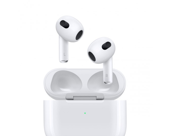Apple AirPods (3rd generation) with MagSafe Charging Case Earbud Bluetooth Handsfree Ακουστικά με Αντοχή στον Ιδρώτα και Θήκη Φόρτισης Λευκά ΑΚΟΥΣΤΙΚΑ