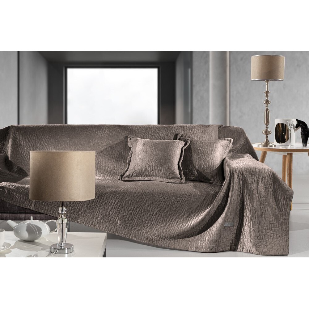 Guy Laroche Ριχτάρι Διθέσιου Καναπέ Avon 170x250εκ. Choco με Μαξιλαροθήκη