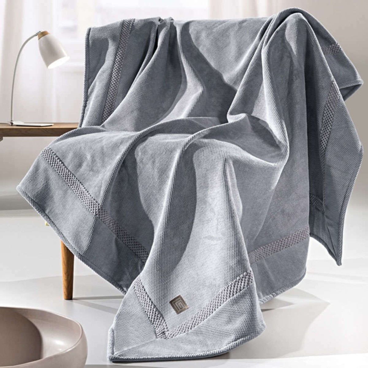 Guy Laroche Ριχτάρι Διθέσιου Καναπέ Δύο 'Οψεων Rubicon 170x250εκ. Silver