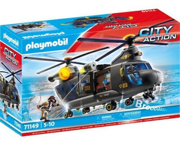 Playmobil City Action Ελικόπτερο Ειδικών Δυνάμεων Με Δύο Έλικες για 5-10 ετών PLAYMOBIL