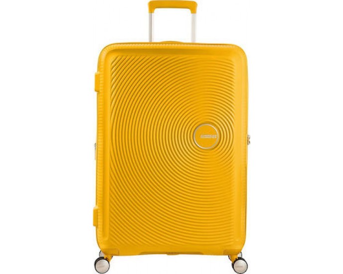 Soundbox Spinner Expandable Βαλίτσα Καμπίνας με ύψος 55cm σε Κίτρινο χρώμα American Tourister ΜΙΚΡΕΣ ΚΑΜΠΙΝΑΣ