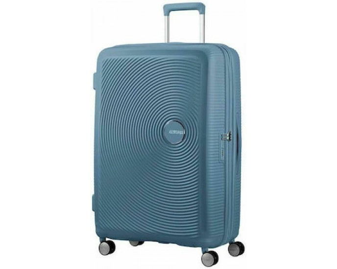 American Tourister Soundbox Spinner Μεγάλη Βαλίτσα με ύψος 77cm Stone Blue σε Μπλε χρώμα ΜΕΓΑΛΕΣ