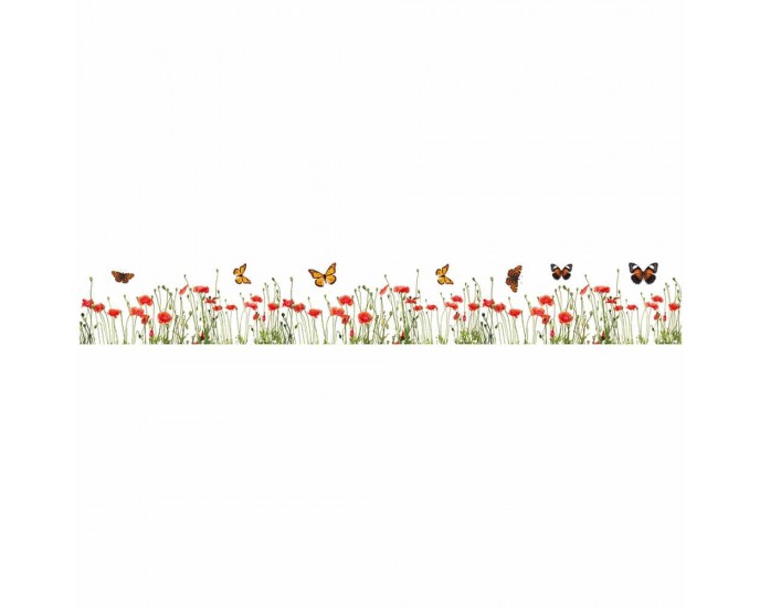 Poppies & Butterflies μπορντούρες αυτοκόλλητες βινυλίου ΠΙΝΑΚΕΣ