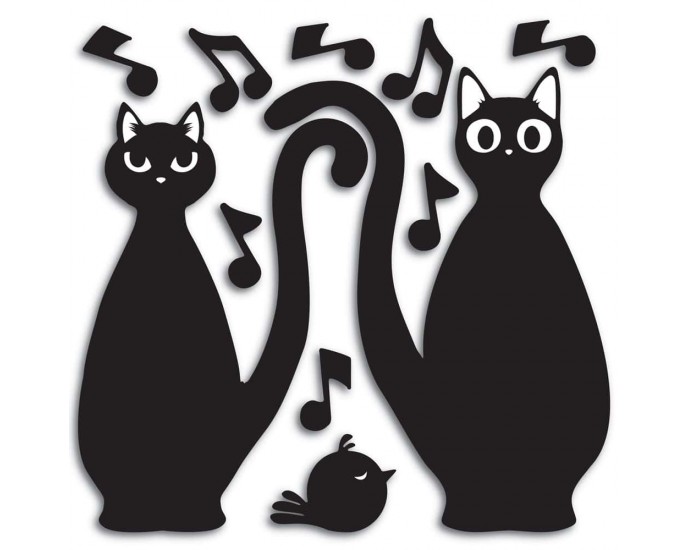 Cats Silhouettes αφρώδη αυτοκόλλητα τοίχου  M (54511) 