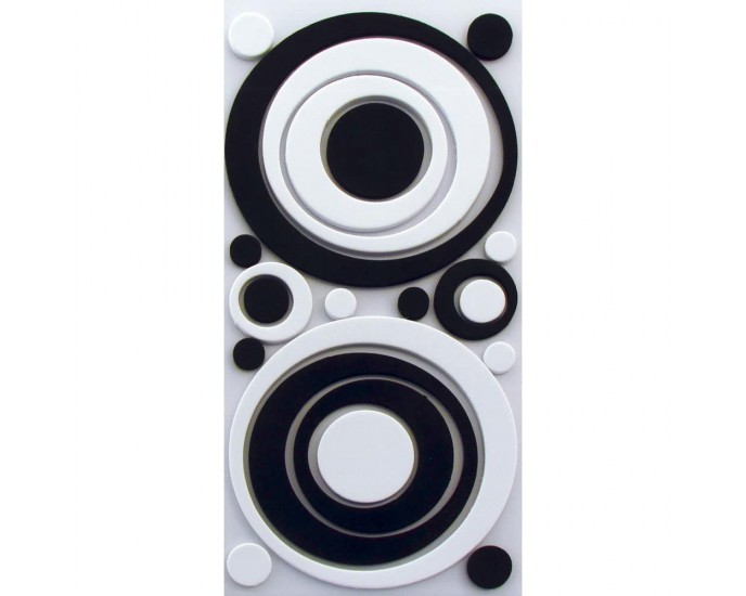 Black & White Circles αφρώδη αυτοκόλλητα τοίχου S (59508) 