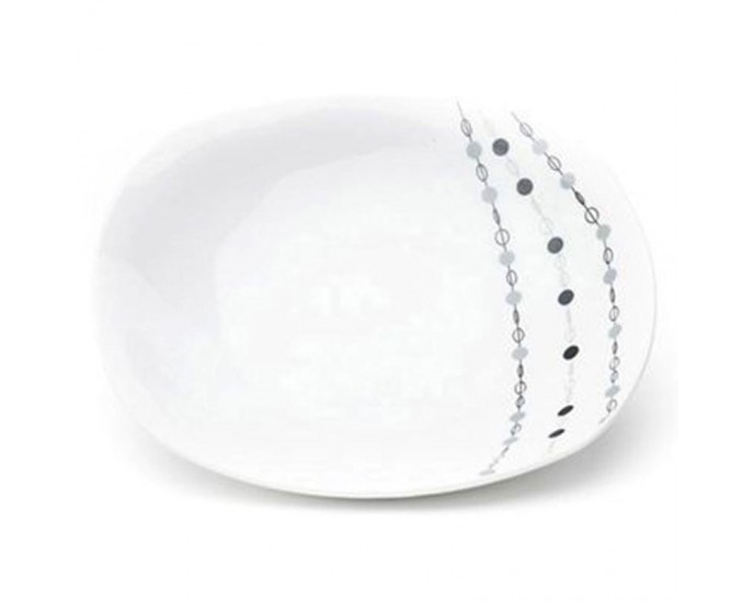 Artekko Bracelet Πιάτο Σούπας Λευκό με Σχέδιο Μαύρης Αλυσίδας απο Πορσελάνη Σετ/6 (23x23)cm ΠΙΑΤΑ