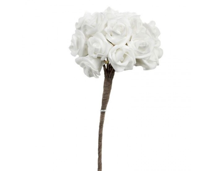 Artekko Roses Bouquet Μπουκέτο με Τεχνητά Τριαντάφυλλα Λάτεξ Λευκό (15x15x65)cm ΓΛΑΣΤΡΑΚΙΑ-ΦΥΤΑ