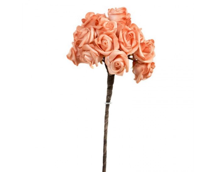 Artekko Roses Bouquet Μπουκέτο με Τεχνητά Τριαντάφυλλα Λάτεξ Πορτοκαλί (14x14x65)cm ΓΛΑΣΤΡΑΚΙΑ-ΦΥΤΑ