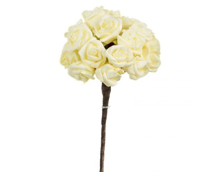 Artekko Roses Bouquet Μπουκέτο με Τεχνητά Τριαντάφυλλα Λάτεξ Εκρού (14x14x65)cm ΓΛΑΣΤΡΑΚΙΑ-ΦΥΤΑ