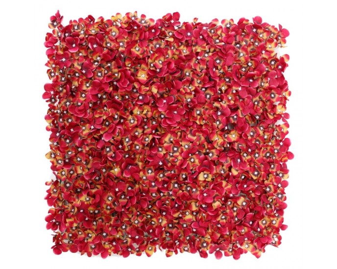 Artekko Uraclaoy Τεχνητή Φυλλωσιά Ορτανσία Κόκκινη (50x50x6)cm ΤΕΧΝΗΤΑ ΛΟΥΛΟΥΔΙΑ