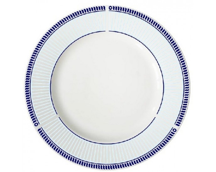 Artekko Rits Πιάτο Φαγητού Πορσελάνης Λευκό με Μπλέ Περίγραμμα (27x27x2)cm ΠΙΑΤΑ