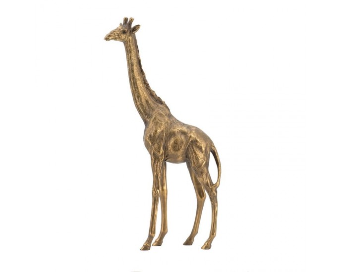 Artekko Giraffe Επιτραπέζιο Διακοσμητικό Καμηλοπάρδαλη Ρητίνης Μπρονζέ (21x7x40,5)cm ΖΩΑΚΙΑ