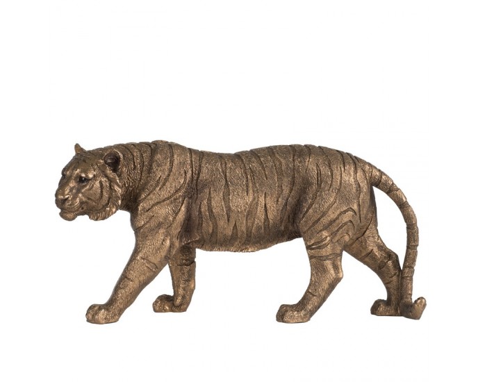 Artekko Tiger Επιτραπέζιο Διακοσμητικό Τίγρης Ρητίνης Μπρονζέ (29x9x14,5)cm ΖΩΑΚΙΑ
