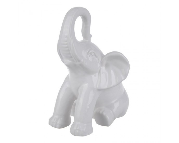 Artekko Elephant Διακοσμητικός Ελέφαντας Κεραμικός Λευκός (15,5x12.5x19.5)cm ΖΩΑΚΙΑ