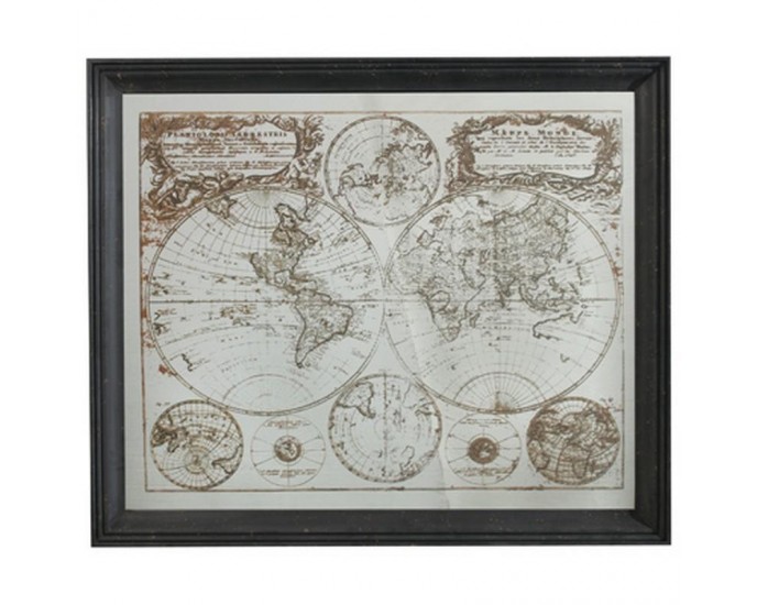 Artekko Mirrored Πίνακας/Καθρέφτης Χάρτης MDF/Γυαλί Μαύρος (125,5x6.6 105.4)cm ΠΙΝΑΚΕΣ