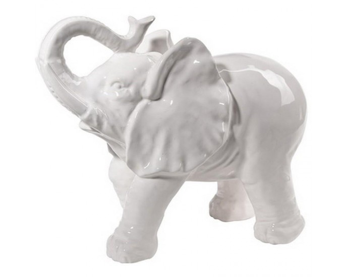 Artekko Elephant Διακοσμητικός Ελέφαντας Κεραμικό Λευκό (23.1x10.7x19.1)cm ΖΩΑΚΙΑ