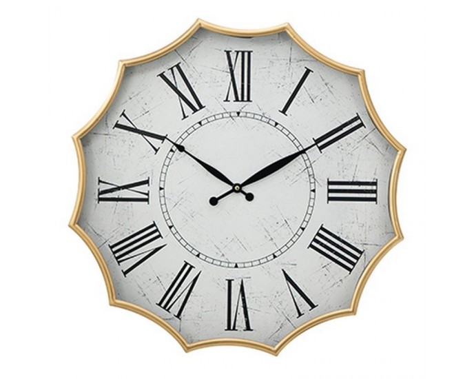 Artekko Clock Ρολόι Τοίχου Μεταλλικό Χρυσό ΤΟΙΧΟΥ