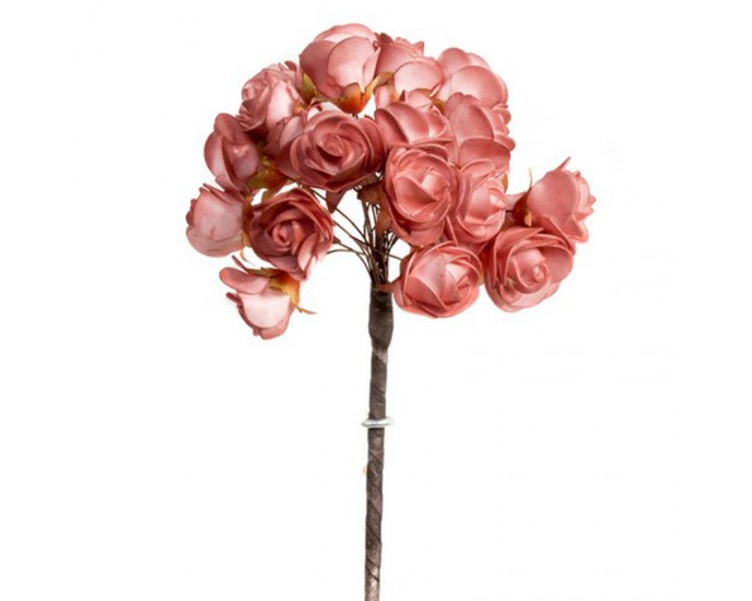 Artekko Roses Bouquet Μπουκέτο με Τεχνητά Τριαντάφυλλα Λάτεξ Σομόν (5x5x20)cm ΓΛΑΣΤΡΑΚΙΑ-ΦΥΤΑ