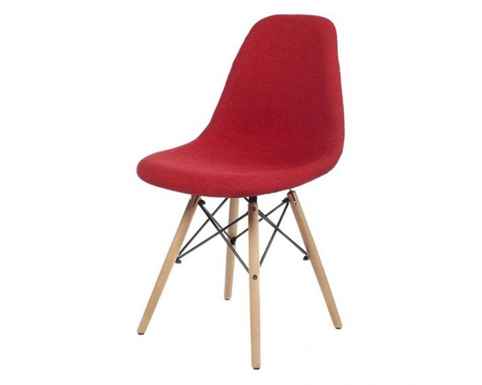 Artekko Cozy Ξύλινη Καρέκλα με Κόκκινο Ύφασμα ΚΑΡΕΚΛΕΣ