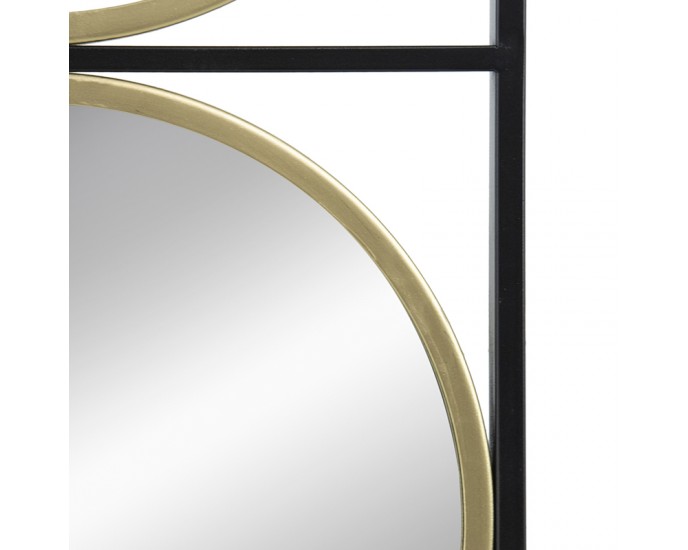 Artekko Kreigsu Καθρέπτης Τοίχου Μακρόστενος Μεταλλικός Κύκλοι Χρυσοί (120x31x2)cm ΤΟΙΧΟΥ