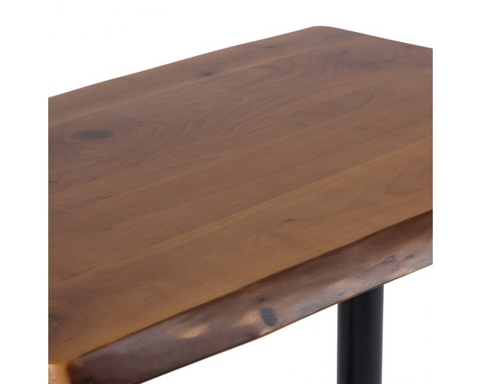 Artekko Τραπέζι από ξύλο καρυδιάς (5.5cm) με διπλό μεταλλικό μαύρο πόδι (120x75x77)cm