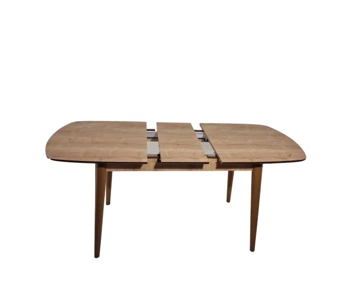 Artekko Retro OAK Τραπέζι Επεκτεινόμενο MDF με Ξύλινα Πόδια Ανοιχτό Καφέ (130+30x80x77)cm ΤΡΑΠΕΖΑΡΙΕΣ