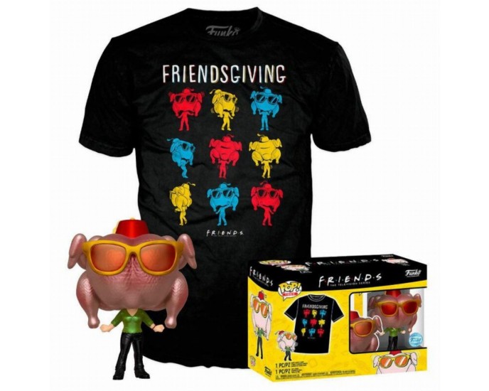 Funko Pop!  Tee (Adult): Friends - Monica with Turkey (Special Edition) Vinyl Figure  T-Shirt (L)