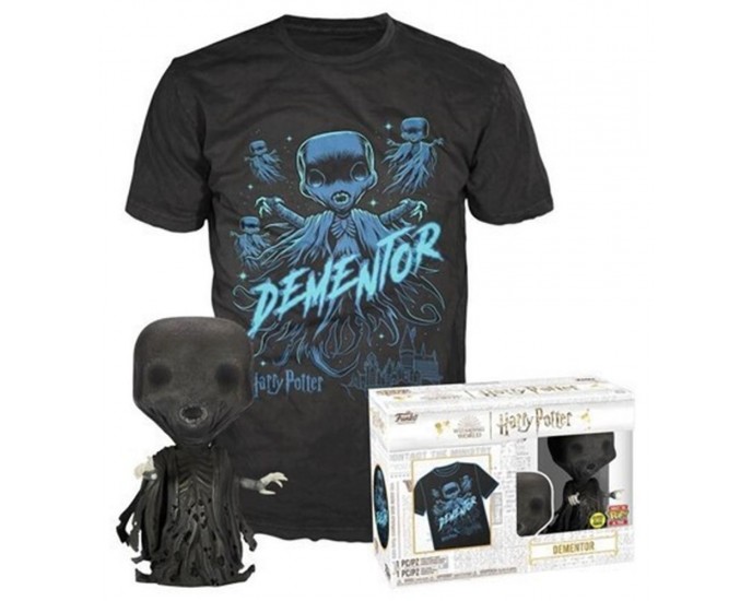Funko Pop!  Tee (Adult): Harry Potter - Dementor (Glows in the Dark) Vinyl Figure and T-Shirt (XL)