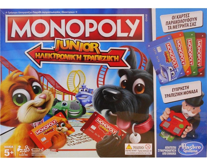 Hasbro Monopoly Junior Ηλεκτρονική Τραπεζική (Greek Language) (E1842) ΕΠΙΤΡΑΠΕΖΙΑ