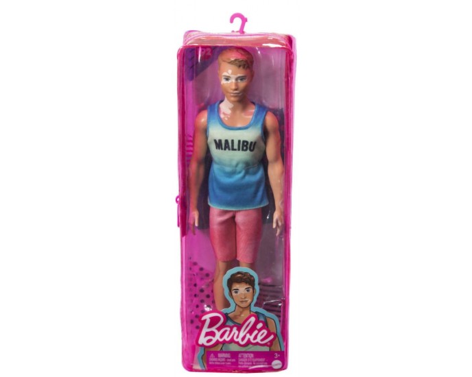 Mattel Barbie Ken Doll - Fashionistas #192 Blue Ombre Malibu Tank, Red Shorts Vitiligo Doll (HBV26)