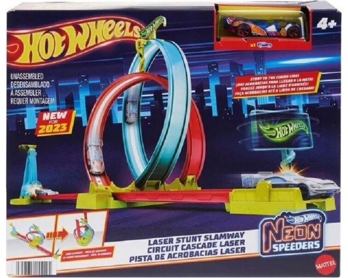 Mattel Hot Wheels Neon Speeders - Laser Stunt Slamway (HPC05)