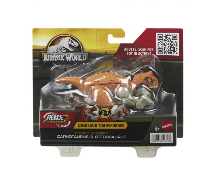 Mattel Jurassic World: Fierce Changers Double Danger - Carnotaurus  Stegosaurus (HLP07) ΦΙΓΟΥΡΕΣ