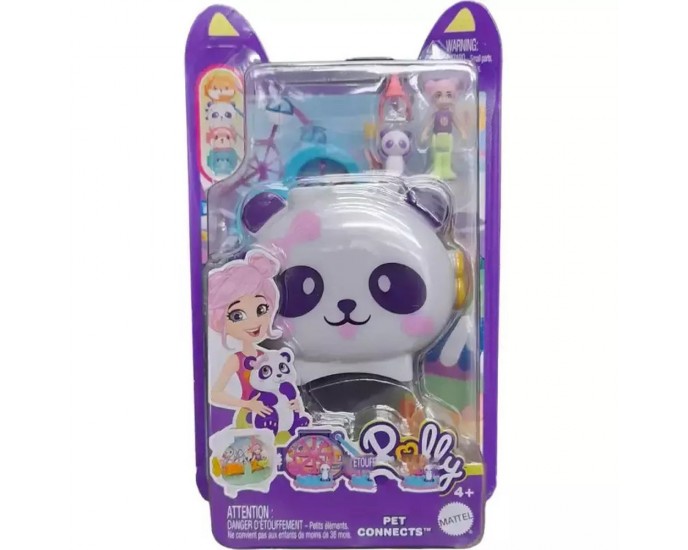 Mattel Polly Pocket Mini: Pet Connects - Panda Compact Playset (HRD38)