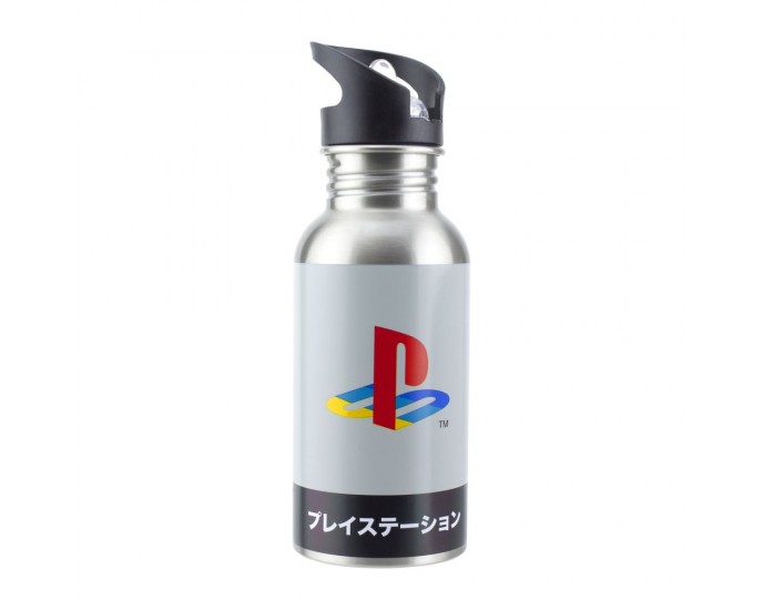 Paladone Playstation Heritage Metal Water Bottle (with Straw) (480ml) (PP8977PS) ΣΚΕΥΗ ΚΟΥΖΙΝΑΣ