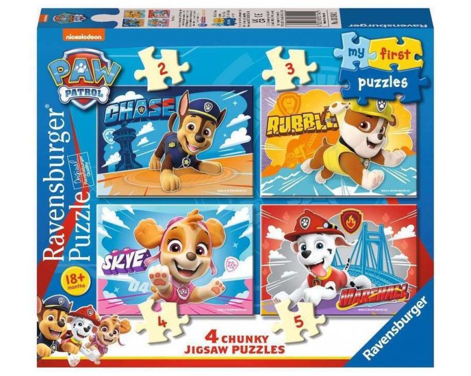 Ravensburger My First Puzzles: Paw Patrol 4 Chunky Jigsaw Puzzles (03154) PUZZLE