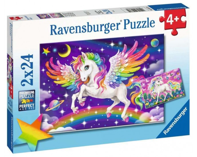 Ravensburger Puzzle: Unicorn and Pegasus (2x24pcs) (05677) PUZZLE