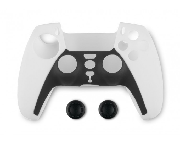 Spartan Gear - Controller Silicon Skin Cover and Thumb Grips (compatible with playstation 5) (colour: Black/White) ΑΞΕΣΟΥΑΡ ΤΕΧΝΟΛΟΓΙΑΣ