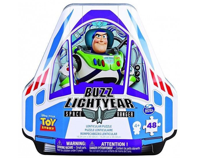 Spin Master - Toy Story Buzz Lightyear Lenticular Puzzle in a Shaped Tin Packaging (20108499)