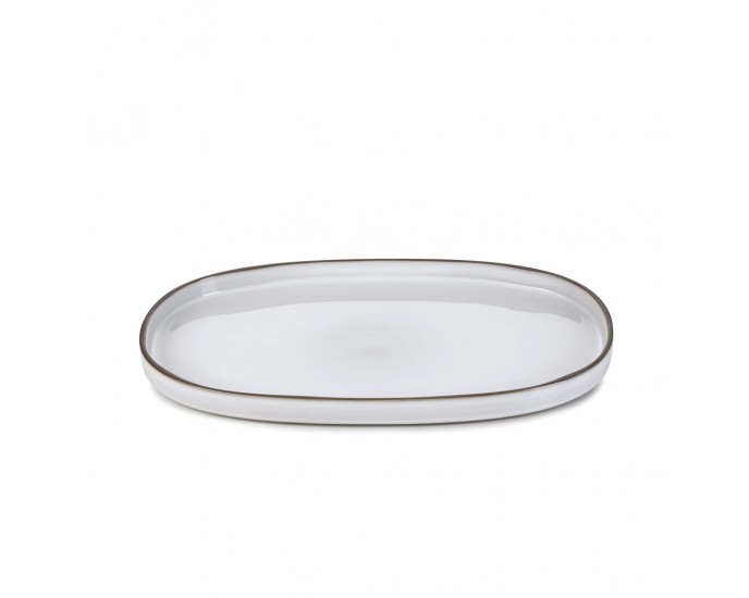 CARACTERE WHITE CUMULUS OVAL PLATE 35,5X21,8X2,5CM ΠΙΑΤΑ