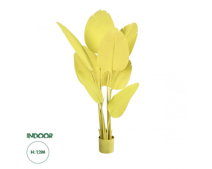 GloboStar® Artificial Garden YELLOW STRELITZIA 20367 Τεχνητό Διακοσμητικό Φυτό Κίτρινη Στερλίτσια Υ120cm 