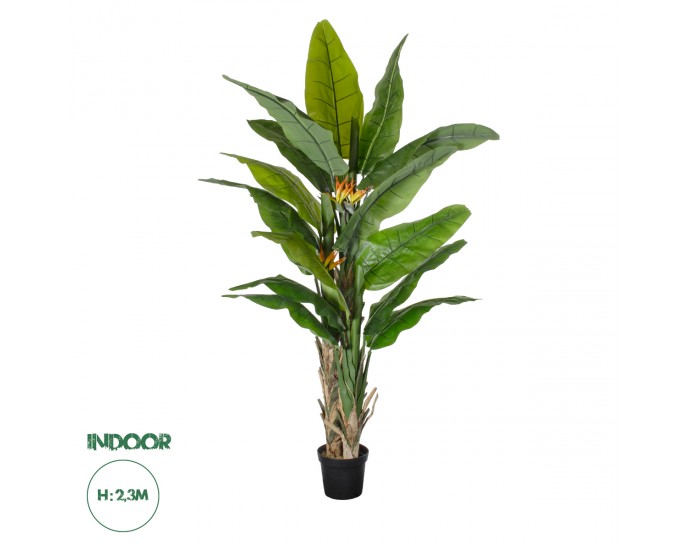 GloboStar® Artificial Garden BANANA STRELITZIA REGINAE 20381 Τεχνητό Διακοσμητικό Φυτό  Μπανανιά - Στρελίτσια - Πουλί του Παραδείσου Υ230cm 