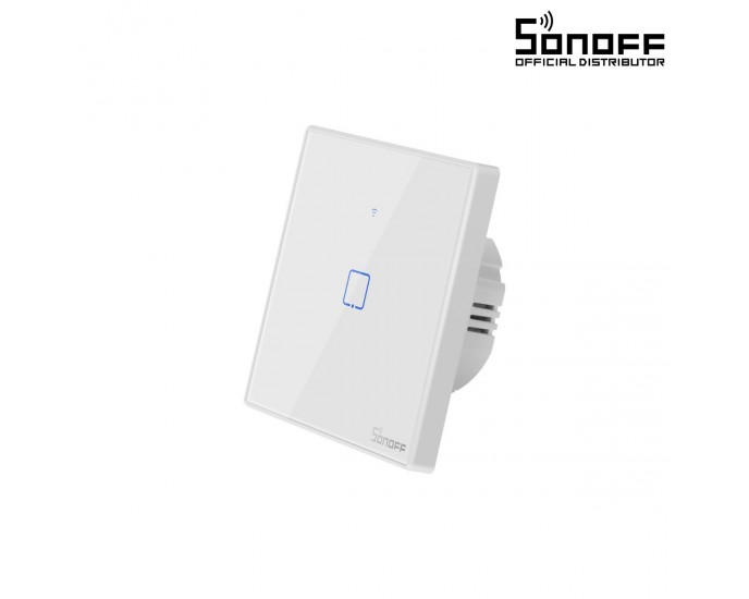 GloboStar® 80130  SONOFF T2EU1C-RF - 433MHz Wireless Smart Wall Touch Button Switch AC 100-240V Max 2A (2A/Way) 1 Way - RF Series 