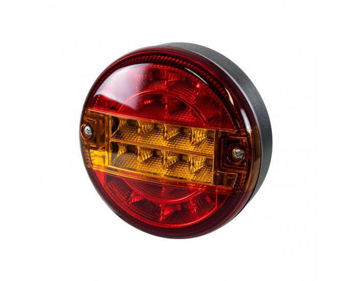 GloboStar® 79926 Φανάρι Universal για Τρέιλερ LED 10W - DC 12V - Κόκκινο - Πορτοκαλί - Αδιάβροχο IP66 - Φ13.5 x Υ5.5cm - 2 Χρόνια Εγγύηση 