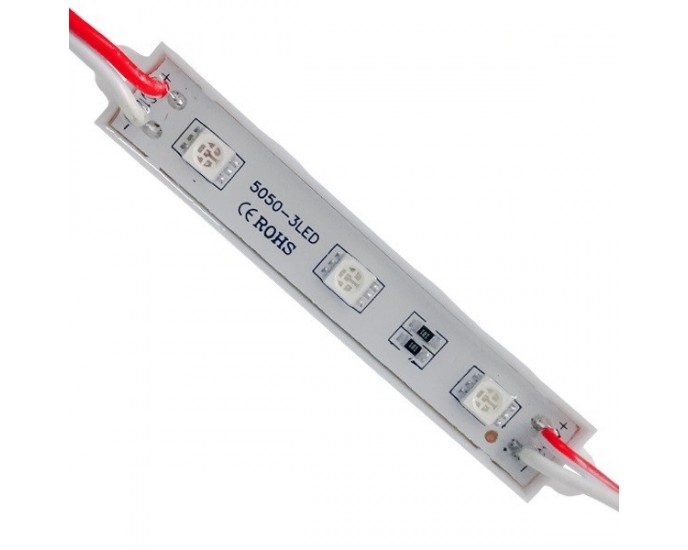 20 Τεμάχια x LED Module 3 SMD 5050 0.8W 12V 50lm IP65 Αδιάβροχο Κόκκινο GloboStar 65002 