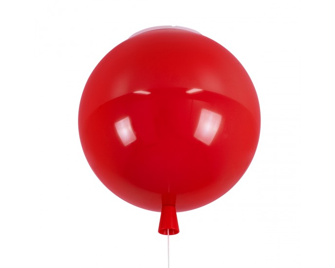 GloboStar® BALLOON 00652 Μοντέρνο Παιδικό Φωτιστικό Οροφής Μονόφωτο Κόκκινο Πλαστικό Μπάλα Φ30 x Υ33cm