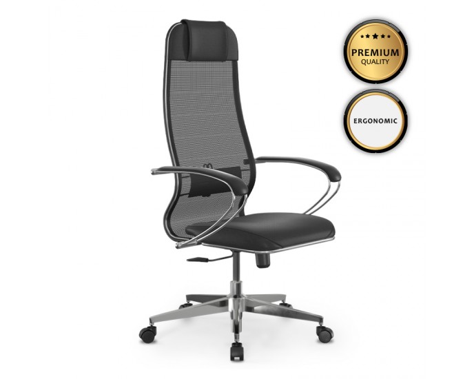 Καρέκλα γραφείου Sit-1031672 Megapap εργονομική με διπλό ύφασμα Mesh και τεχνόδερμα χρώμα μαύρο 66x70x118/131εκ. ΚΑΡΕΚΛΕΣ ΓΡΑΦΕΙΟΥ