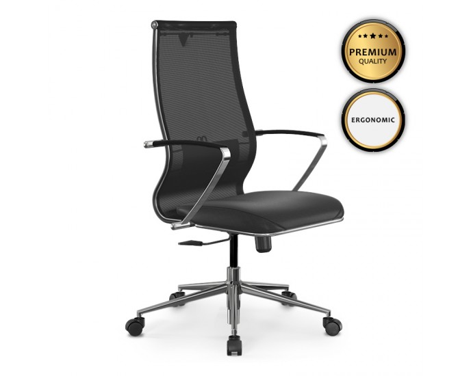 Καρέκλα γραφείου B2-163K Megapap εργονομική με ύφασμα Mesh και τεχνόδερμα χρώμα μαύρο 58x70x103/117εκ. ΚΑΡΕΚΛΕΣ ΓΡΑΦΕΙΟΥ