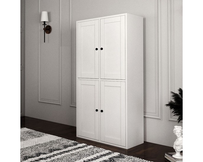 Ντουλάπι κουζίνας - μπάνιου Felix Megapap χρώμα λευκό 65,4x30x129εκ. 