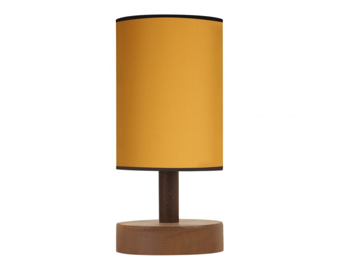 Φωτιστικό επιτραπέζιο Volge Megapap E27 ξύλο/ύφασμα χρώμα κίτρινο 15x15x34εκ. ΕΠΙΤΡΑΠΕΖΙΑ